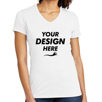 AllMade Women's Tri Blend V Neck Tee, Fairly White, Front view, Mockup