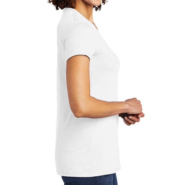 AllMade Women's Tri Blend V Neck Tee, Fairly White, Right Sleeve view