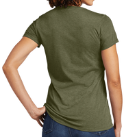 AllMade Women's Tri Blend V Neck Tee, Olive You Green, Back view