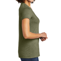 AllMade Women's Tri Blend V Neck Tee, Olive You Green, Right Sleeve view