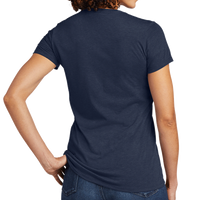 AllMade Women's Tri Blend V Neck Tee, Rebel Blue, Back view