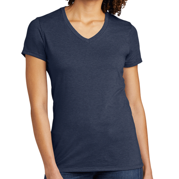 AllMade Women's Tri Blend V Neck Tee, Rebel Blue, Front view