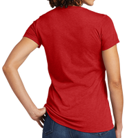 AllMade Women's Tri Blend V Neck Tee, Rise Up Red, Back view