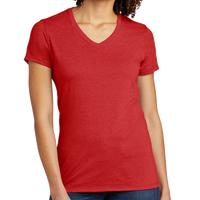 AllMade Women's Tri Blend V Neck Tee, Rise Up Red, Front view