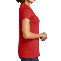 AllMade Women's Tri Blend V Neck Tee, Rise Up Red, Right Sleeve view
