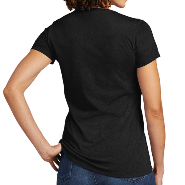 AllMade Women's Tri Blend V Neck Tee, Space Black, Back view
