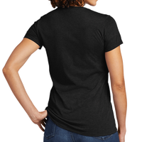 AllMade Women's Tri Blend V Neck Tee, Space Black, Back view