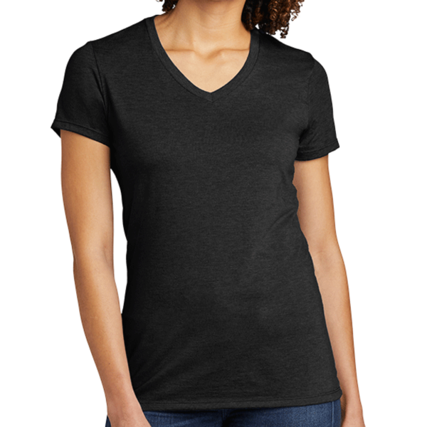 AllMade Women's Tri Blend V Neck Tee, Space Black, Front view