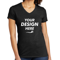 AllMade Women's Tri Blend V Neck Tee, Space Black, Front view, Mockup