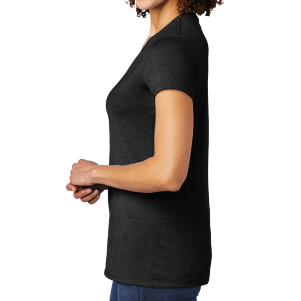 AllMade Women's Tri Blend V Neck Tee, Space Black, Left Sleeve view