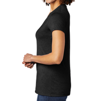 AllMade Women's Tri Blend V Neck Tee, Space Black, Left Sleeve view