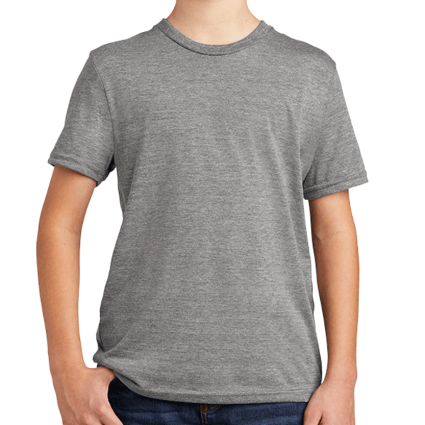 AllMade Youth Tri Blend Tee, Aluminum Grey, Front view
