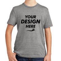 AllMade Youth Tri Blend Tee, Aluminum Grey, Front view, Mockup
