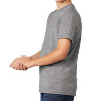 AllMade Youth Tri Blend Tee, Aluminum Grey, Left Sleeve view