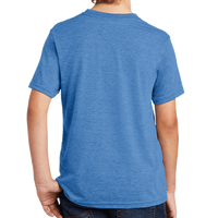 AllMade Youth Tri Blend Tee, Azure Blue, Back view