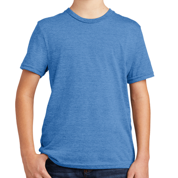 AllMade Youth Tri Blend Tee, Azure Blue, Front view