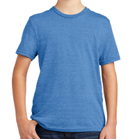 AllMade Youth Tri Blend Tee, Azure Blue, Front view