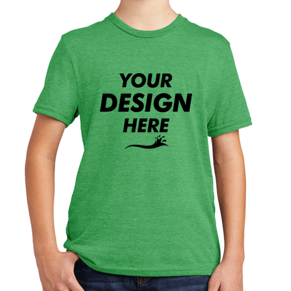 AllMade Youth Tri Blend Tee, Enviro Green, Front view, Mockup