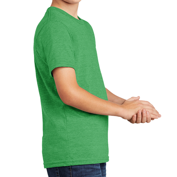 AllMade Youth Tri Blend Tee, Enviro Green, Right Sleeve view
