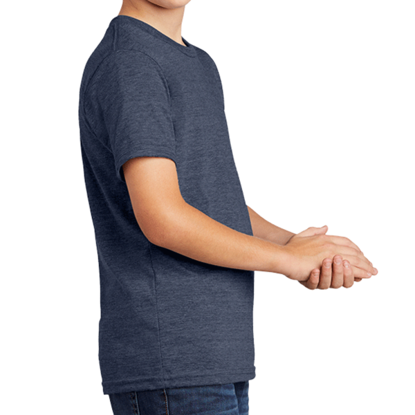 AllMade Youth Tri Blend Tee, Rebel Blue, Right Sleeve view