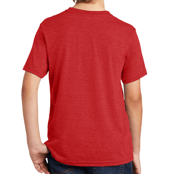 AllMade Youth Tri Blend Tee, Rise Up Red, Back view