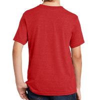 AllMade Youth Tri Blend Tee, Rise Up Red, Back view