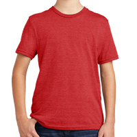 AllMade Youth Tri Blend Tee, Rise Up Red, Front view