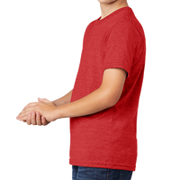 AllMade Youth Tri Blend Tee, Rise Up Red, Left Sleeve view