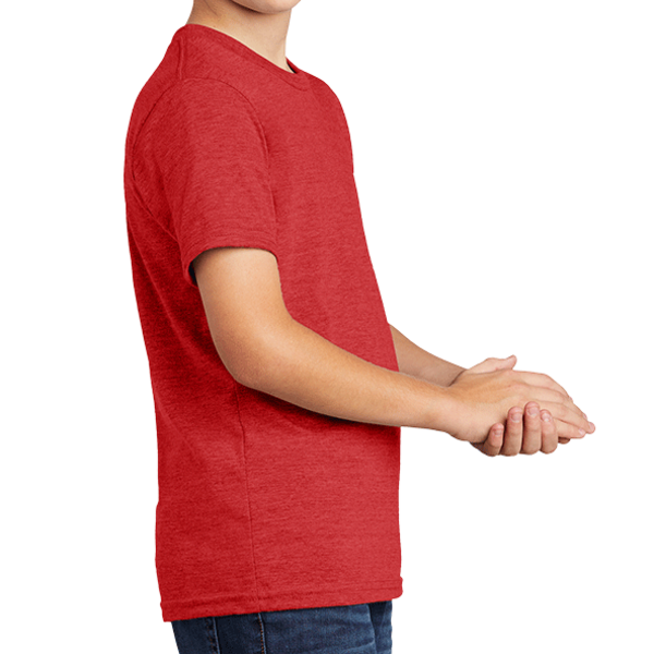 AllMade Youth Tri Blend Tee, Rise Up Red, Right Sleeve view