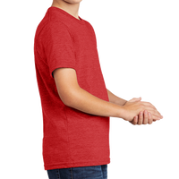 AllMade Youth Tri Blend Tee, Rise Up Red, Right Sleeve view