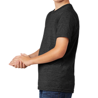AllMade Youth Tri Blend Tee, Space Black, Left Sleeve view