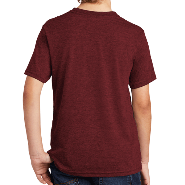 AllMade Youth Tri Blend Tee, Vino Red, Back view