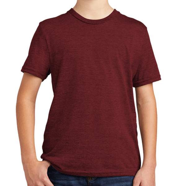 AllMade Youth Tri Blend Tee, Vino Red, Front view