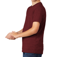 AllMade Youth Tri Blend Tee, Vino Red, Left Sleeve view