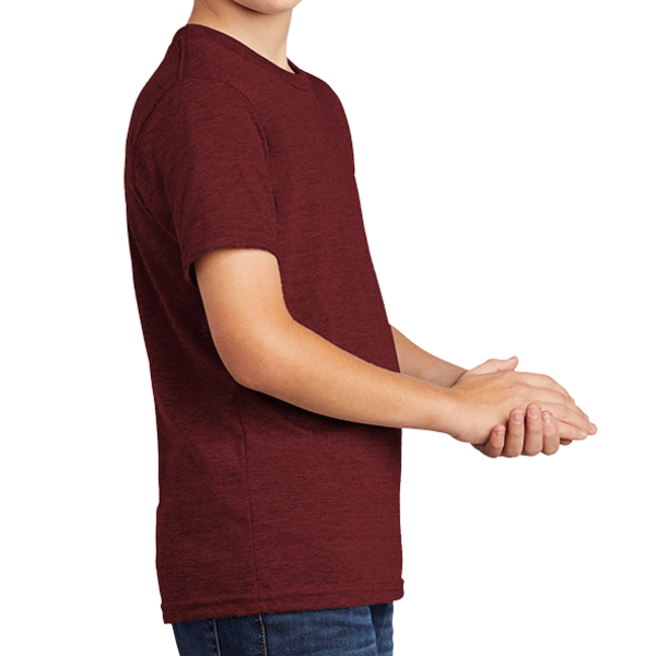 AllMade Youth Tri Blend Tee, Vino Red, Right Sleeve view