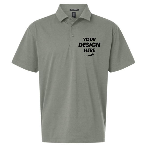 AllPro Men's Pro-Flex Sorona® Polo, Greystone, Front view, Mockup