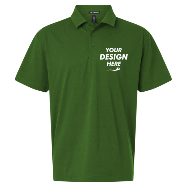 AllPro Men's Pro-Flex Sorona® Polo, Olive Green, Front view, Mockup