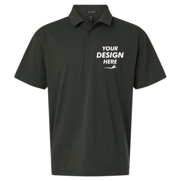 AllPro Men's Pro-Flex Sorona® Polo, Smoke, Front view, Mockup