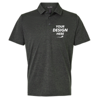 AllPro Men's Pro-Lock Performance Mélange Polo, Black Melange, Front view, Mockup