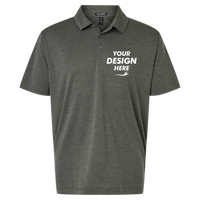 AllPro Men's Pro-Lock Performance Mélange Polo, Charcoal Melange, Front view, Mockup