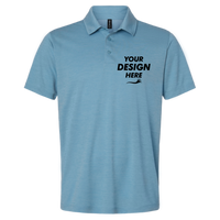 AllPro Men's Pro-Lock Performance Mélange Polo, Cloud Blue Melange, Front view, Mockup