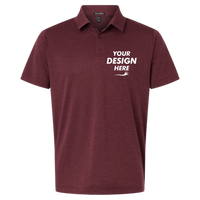 AllPro Men's Pro-Lock Performance Mélange Polo, Maroon Melange, Front view, Mockup