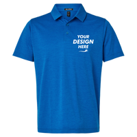 AllPro Men's Pro-Lock Performance Mélange Polo, Royal Melange, Front view, Mockup
