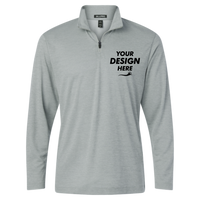 AllPro Men's Pro-Lock Performance Mélange Quarter-Zip Pullover, Silver Melange, Front view, Mockup