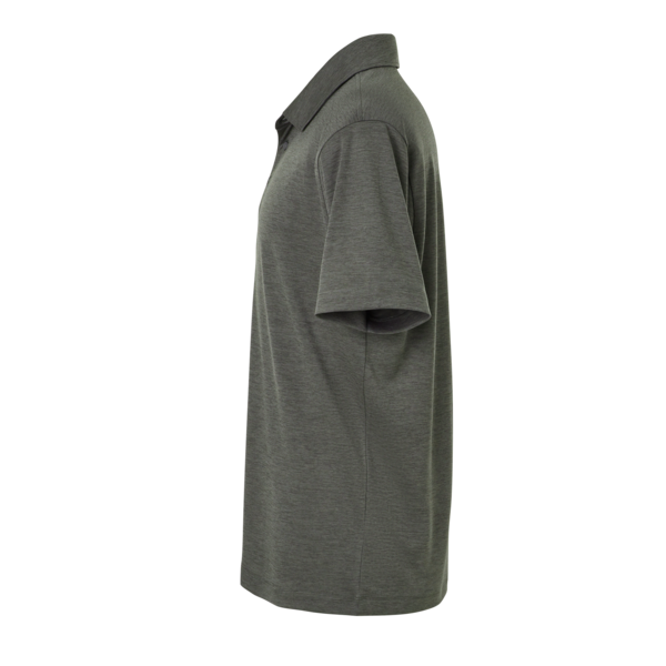 AllPro Men's Pro-Lock Performance Mélange Polo, Charcoal Melange, Left Sleeve view