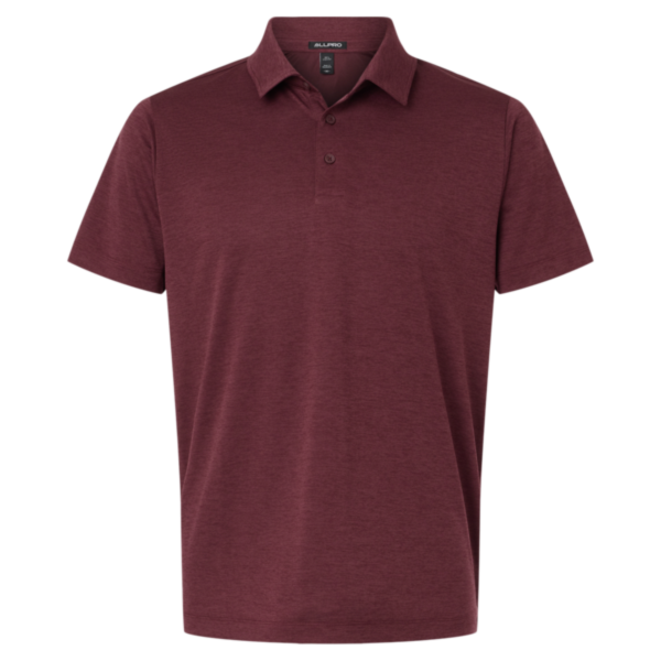AllPro Men's Pro-Lock Performance Mélange Polo, Maroon Melange, Front view