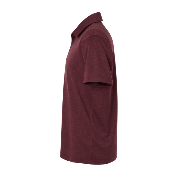 AllPro Men's Pro-Lock Performance Mélange Polo, Maroon Melange, Left Sleeve view