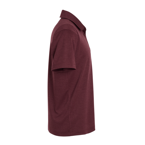 AllPro Men's Pro-Lock Performance Mélange Polo, Maroon Melange, Right Sleeve view