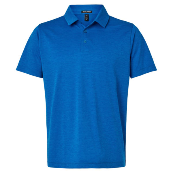 AllPro Men's Pro-Lock Performance Mélange Polo, Royal Melange, Front view