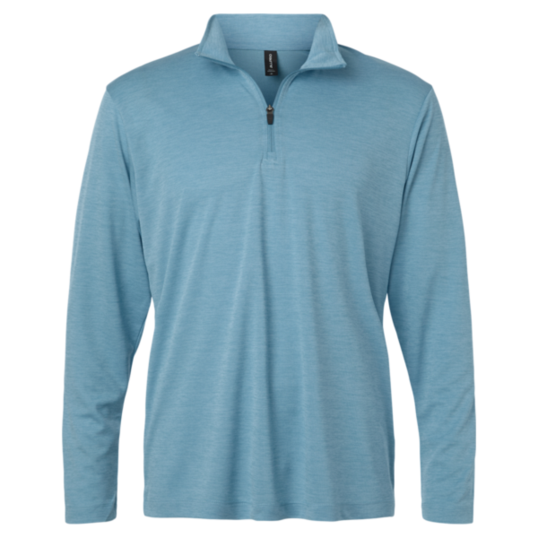 AllPro Men's Pro-Lock Performance Mélange Quarter-Zip Pullover, Cloud Blue Melange, Front view